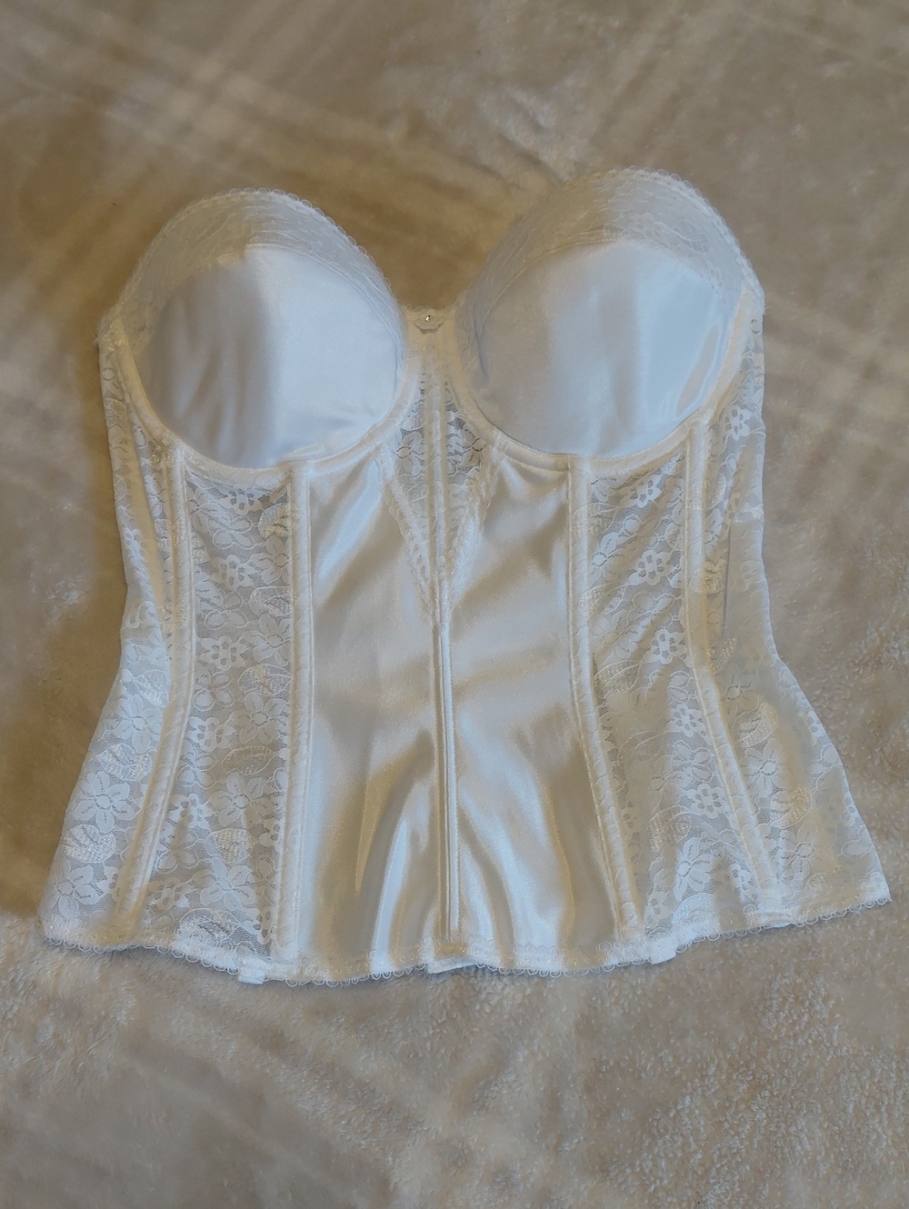 Dominique Bridal White Lace and Satin Bustier Bra Corset